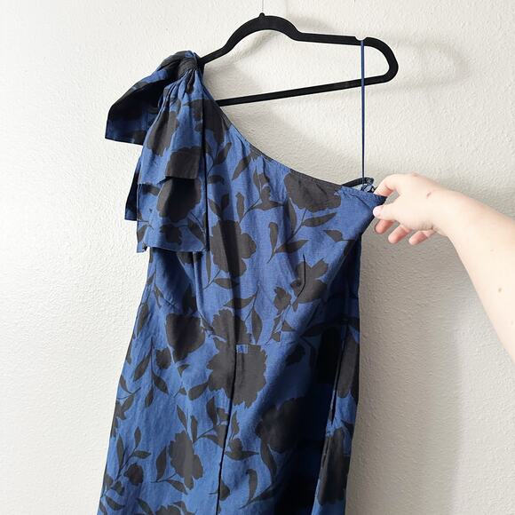 Kate Spade New York X Target One Shoulder Blue Black Jumpsuit Women's Size 16‎ - Picture 3 of 15